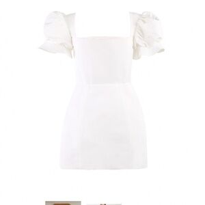 Damaris Bailey bridal silk faille mini dress in white size M